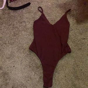 burgundy bodysuit